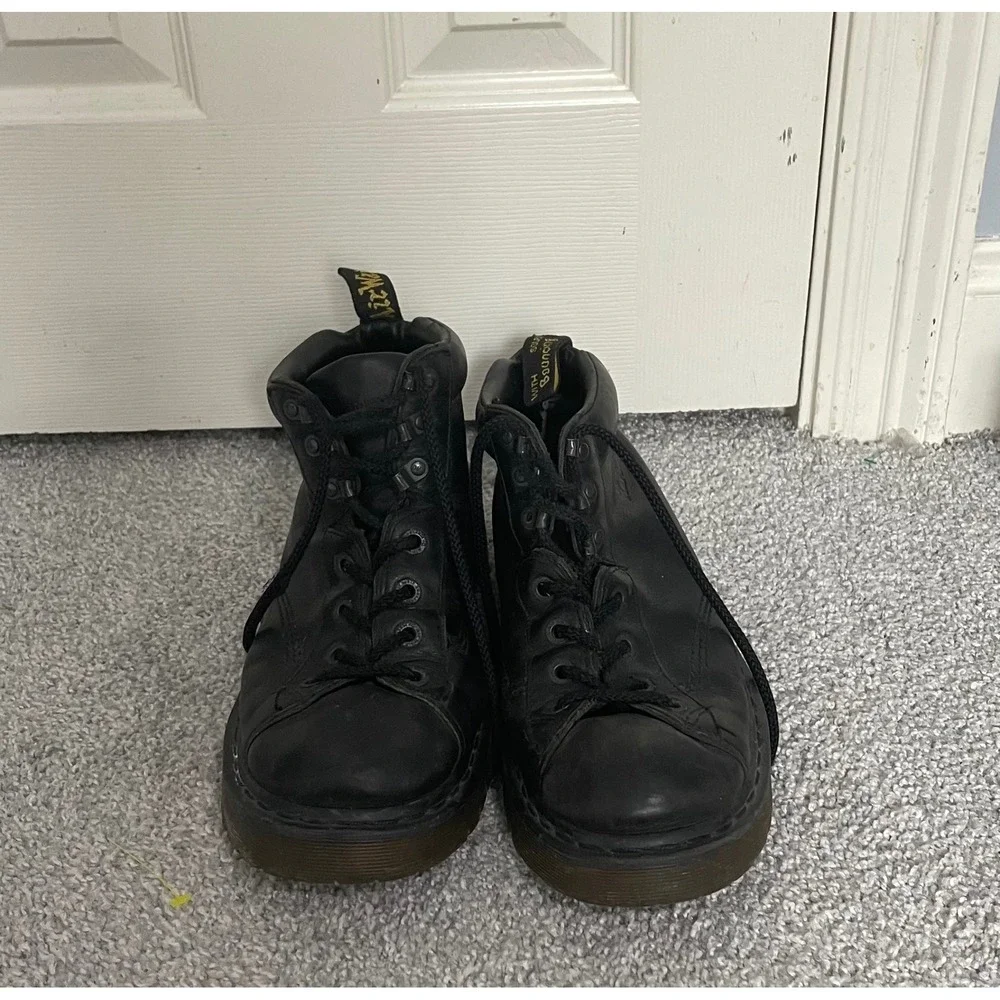 Dr. Martens 8287 Black Leather Ankle Work Boots Mens Size 15 US Lug Sole Gothic